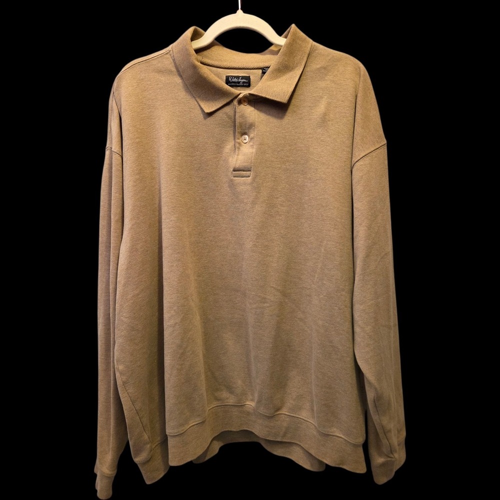 Walter Hagen Golf Sz XXL Long Sleeve Polo Tan